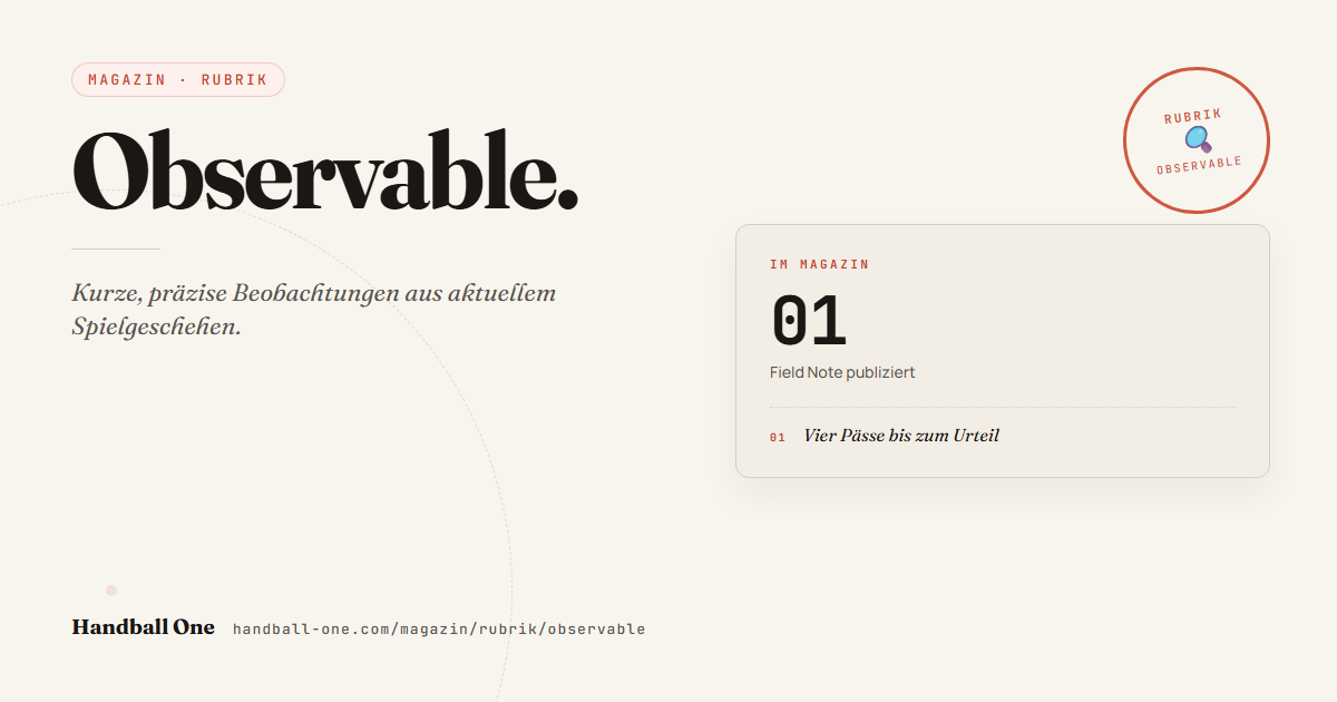 Observable – Handball One Magazin